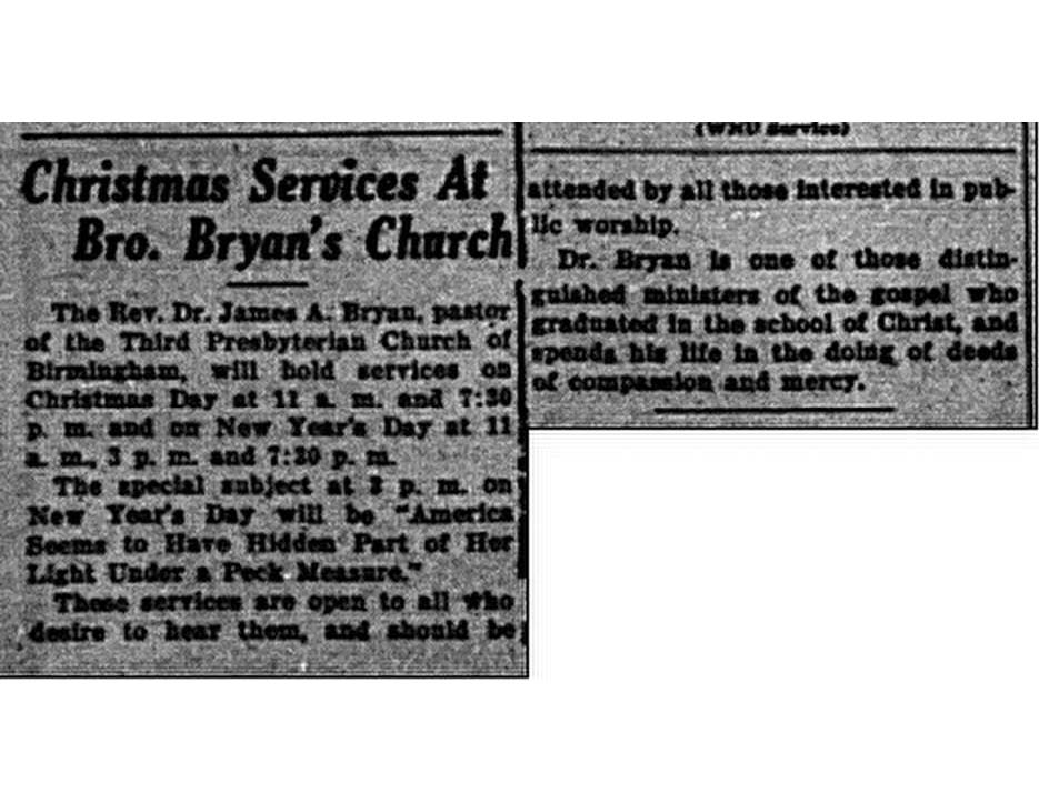 Christmas Services at Bro. Bryan's Church